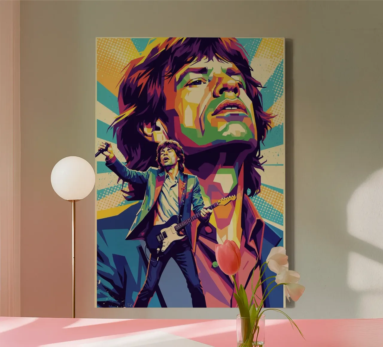 Mick Jagger - The Rolling Stones canvas with Floater frame by Hantamrata