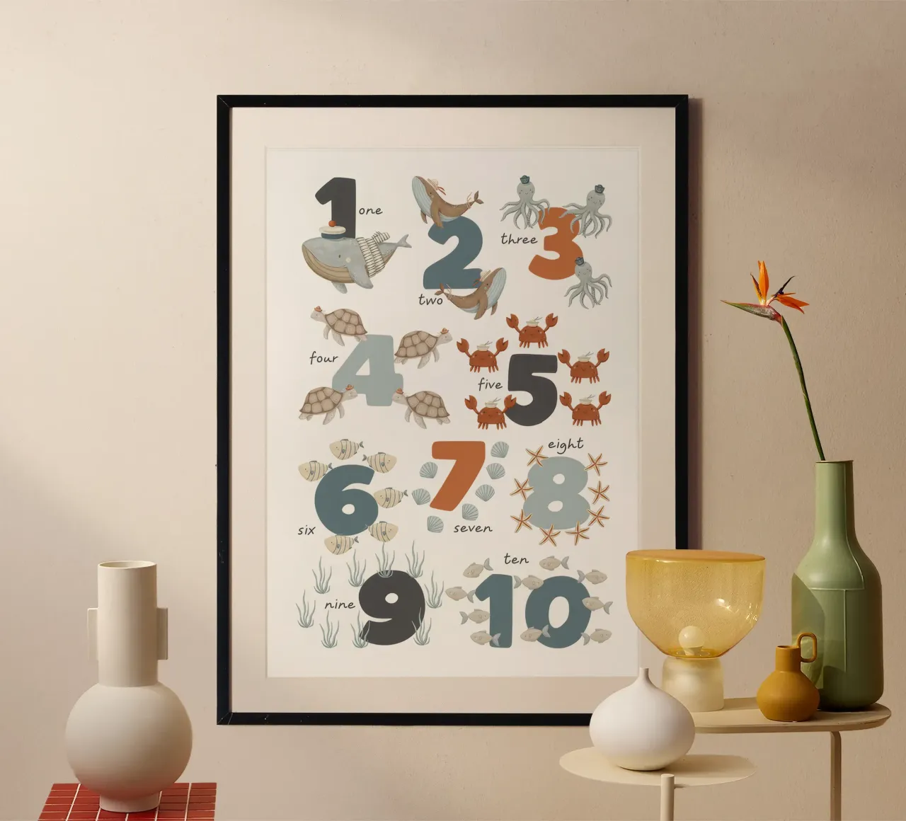 numero carattere 2 poster con telaio in alluminio da Panait Ivascu