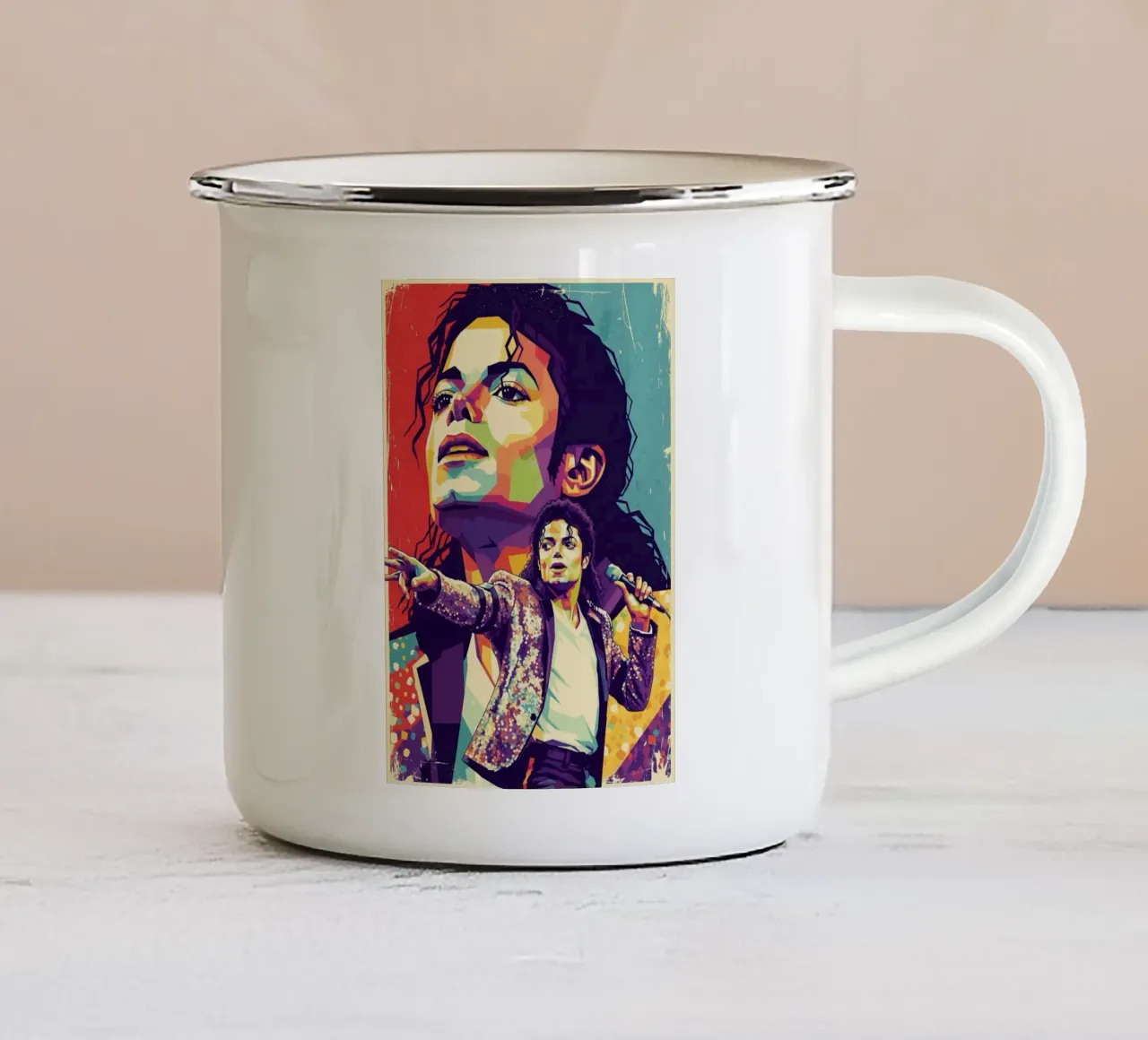 Michael Jackson in memoria tazza in smalto da Hantamrata
