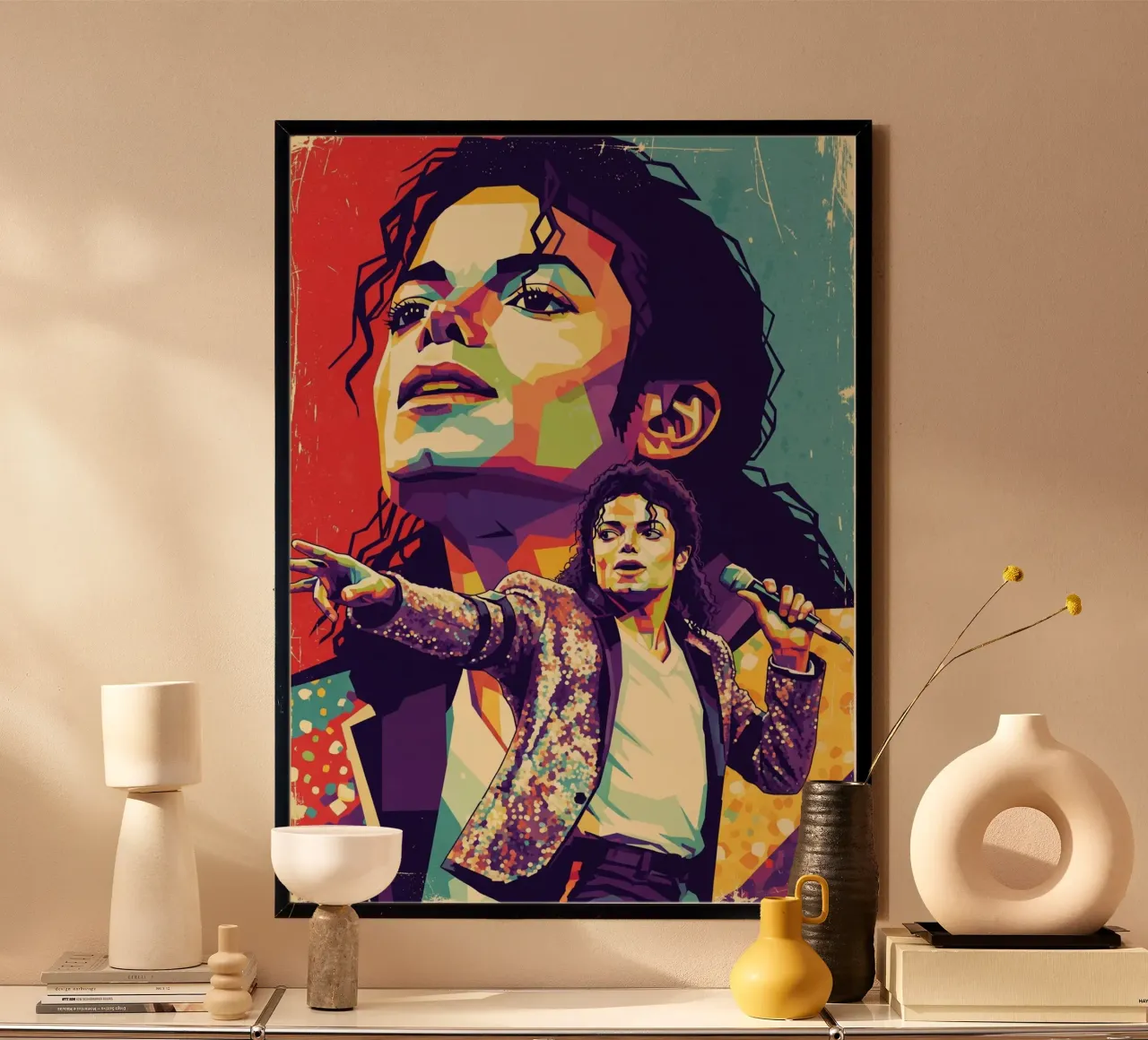Michael Jackson in memoria poster con telaio in legno da Hantamrata