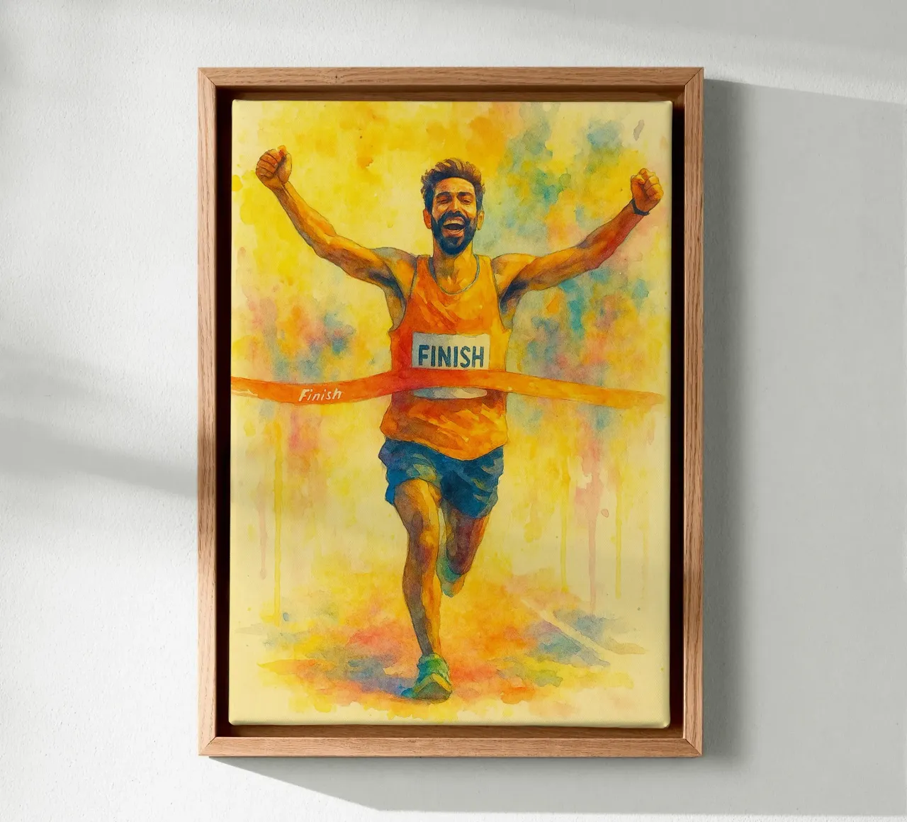 lange marathon sport tekening pijnitng canvas met Baklijst van toolips