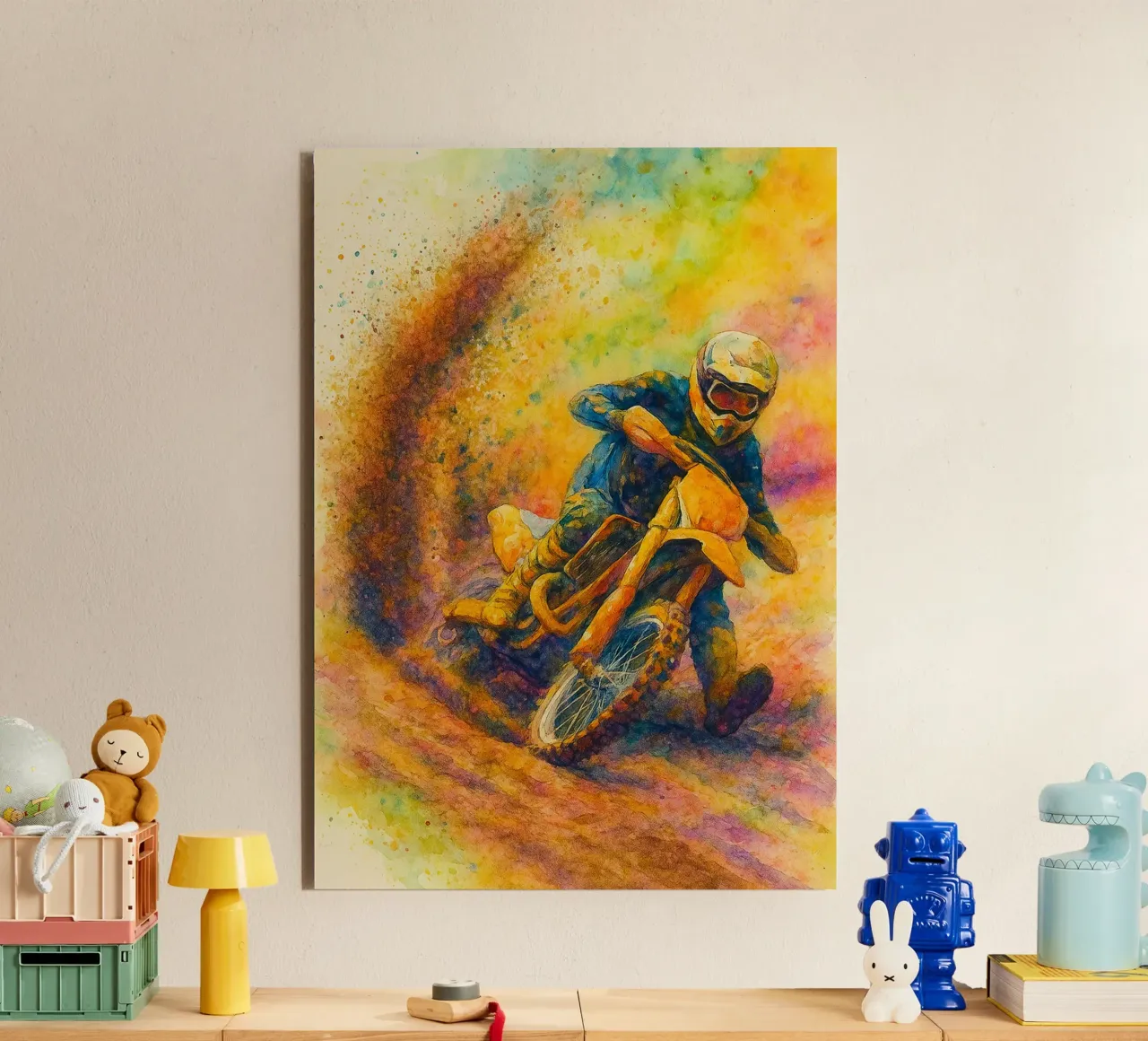 motocross sport disegno painitng alluminio dibond da toolips