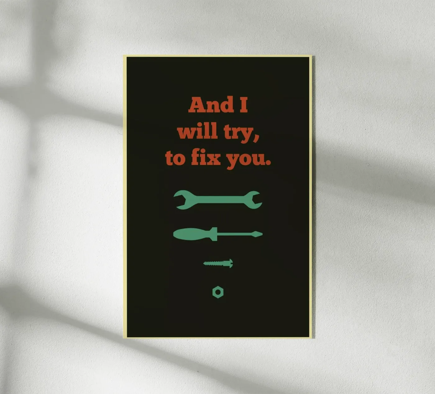 Fix You Acryl-Glas von Rahma Projekt