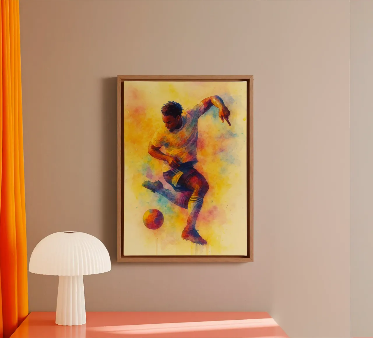 fútbol deporte dibujo painitng lienzo con Marco flotante de toolips