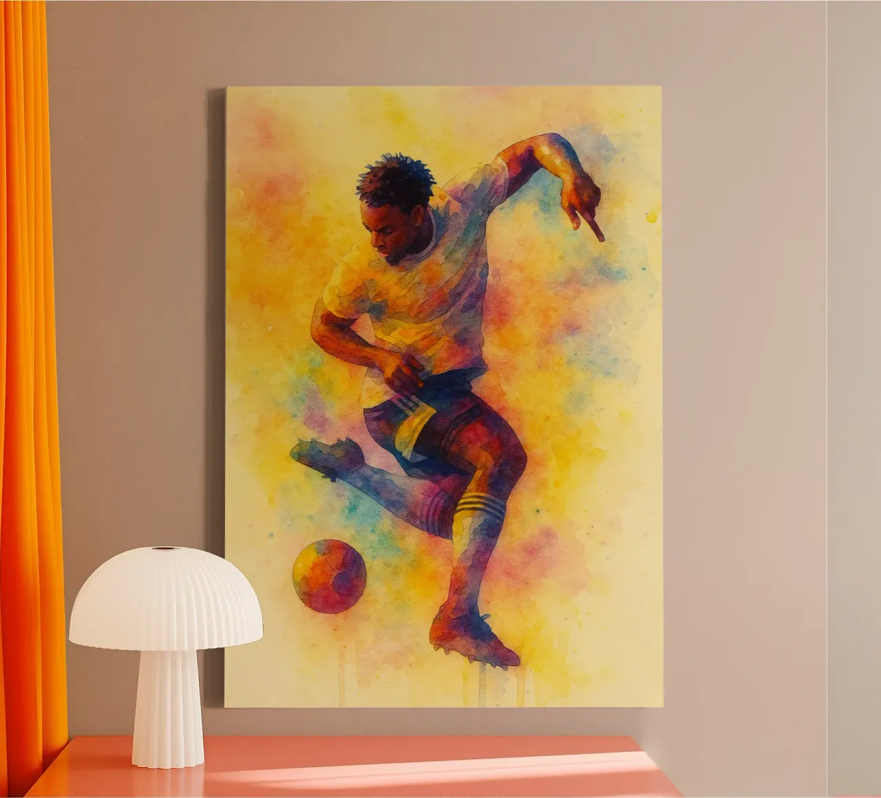 fútbol deporte dibujo painitng lienzo con Marco flotante de toolips