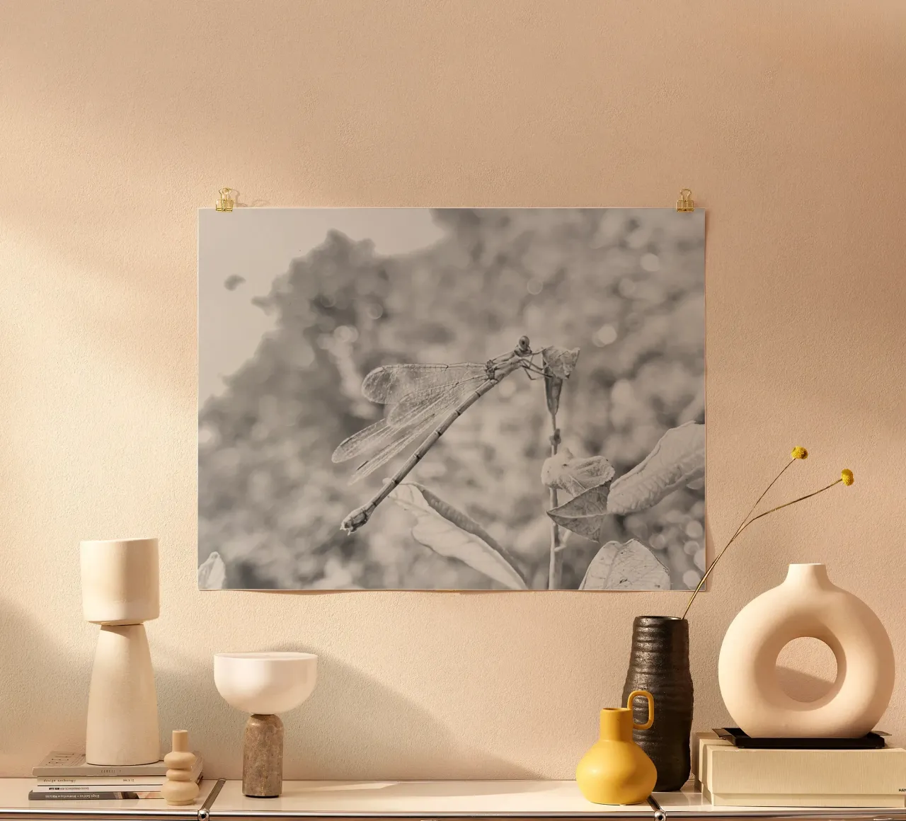 Bianco e nero - Libellule poster da MiniClic