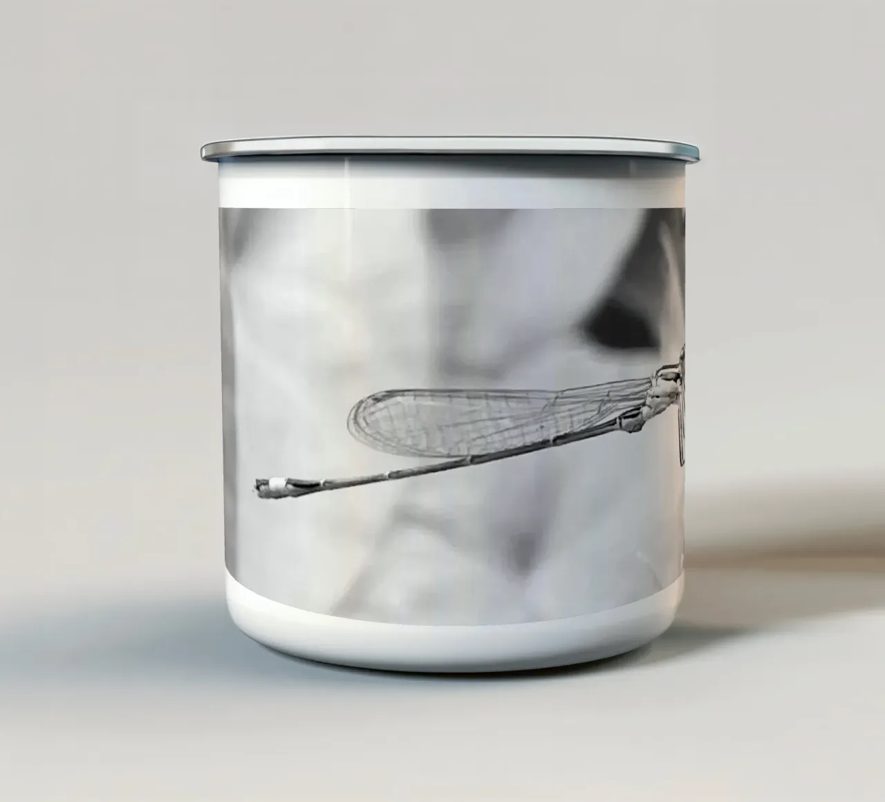 Noir et Blanc - Regard Libellule tazza in smalto da MiniClic