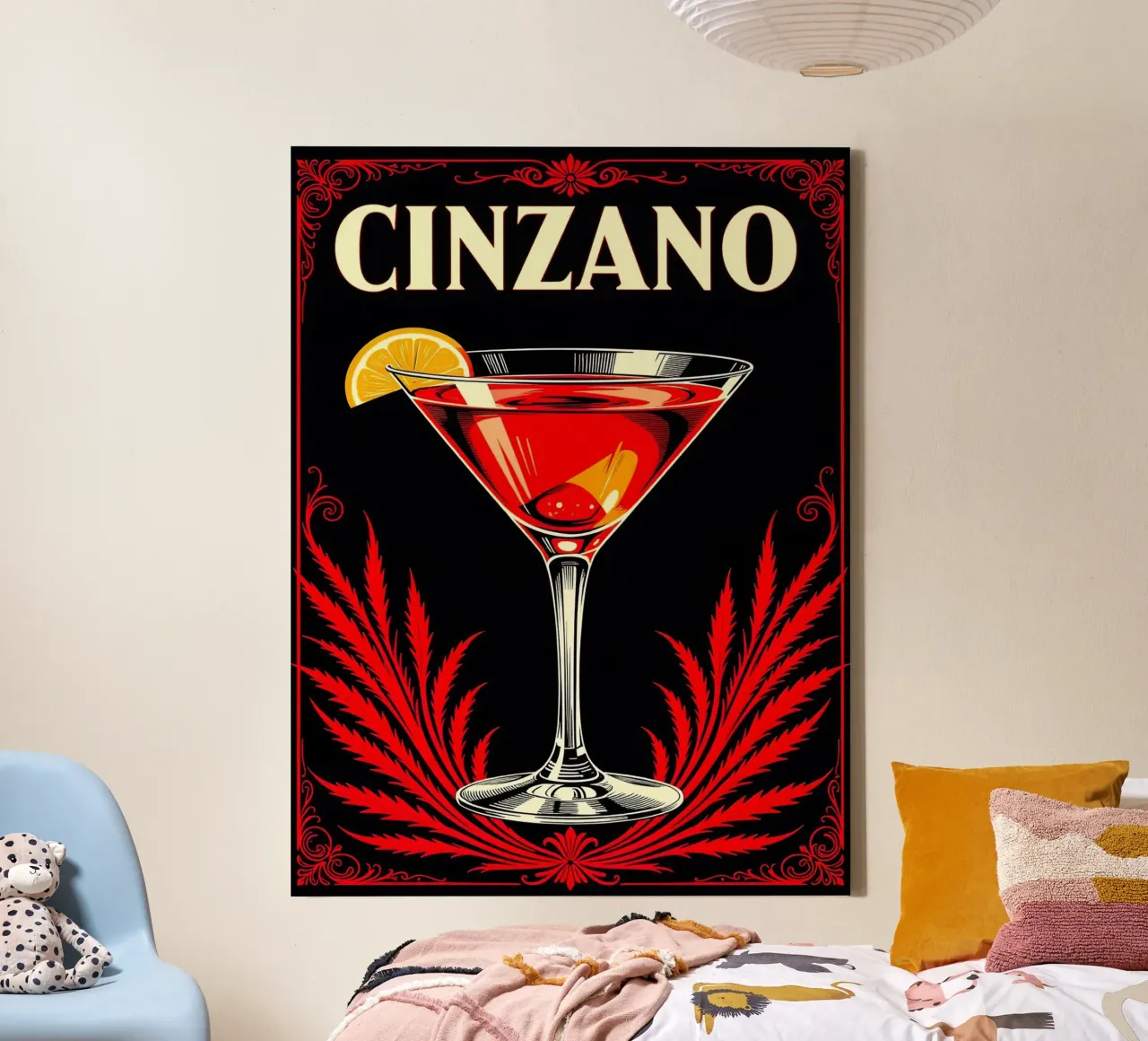Cinzano poster tela con Cornice a cassetta da 🥝 KIWI STORE