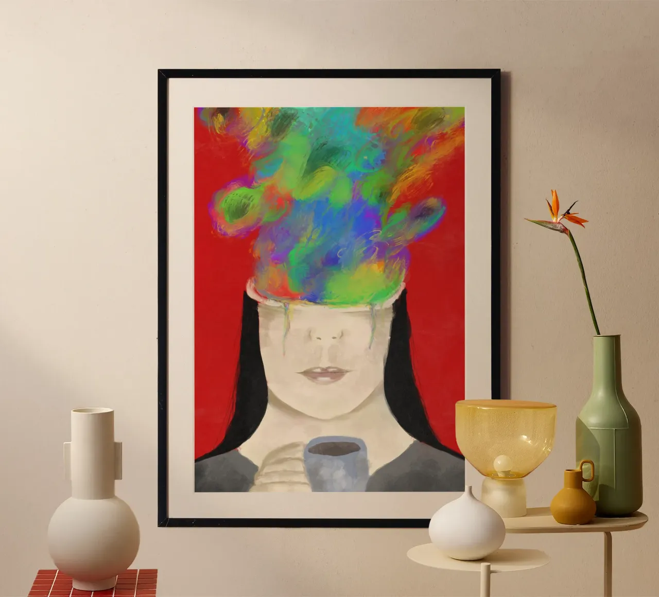 Il caffè ispira poster con telaio in alluminio da MAT MAX ART