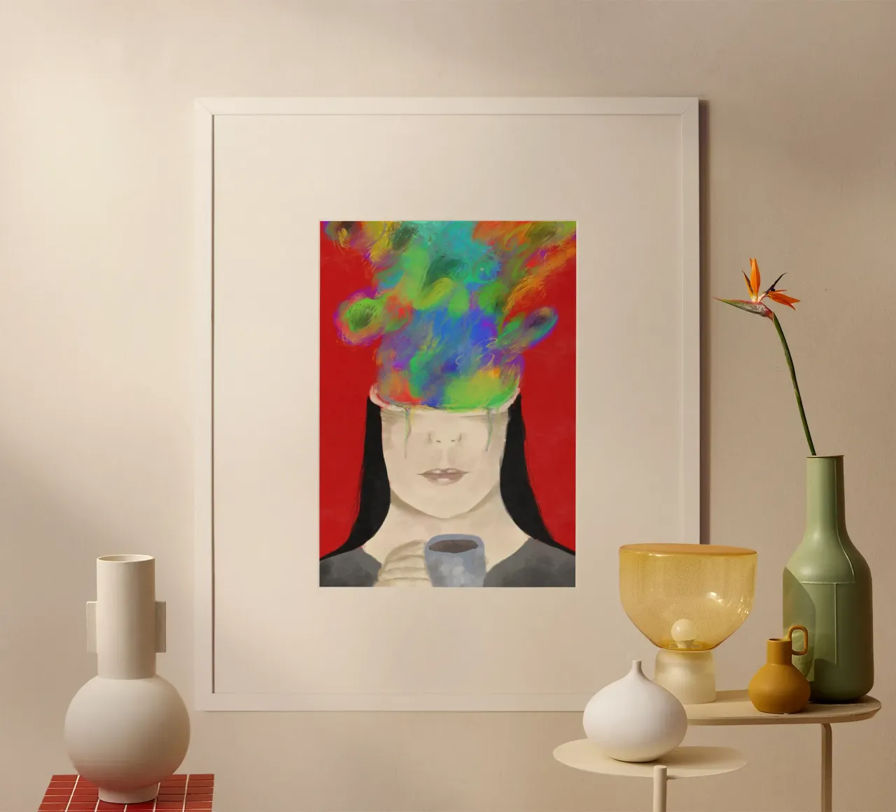 Il caffè ispira poster con telaio in alluminio da MAT MAX ART