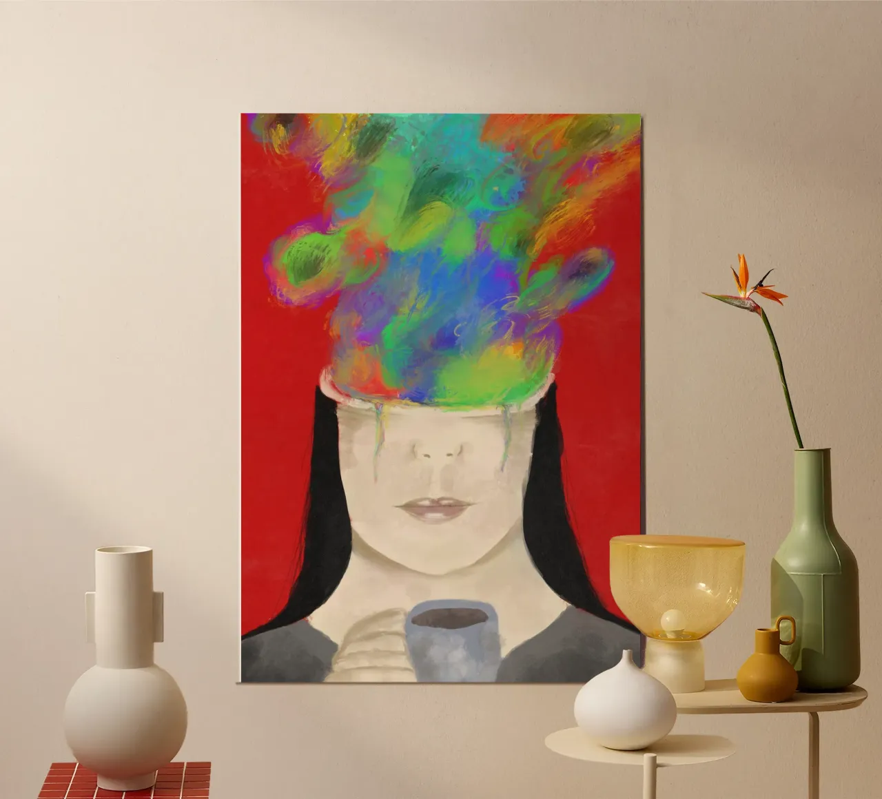 Il caffè ispira poster con telaio in alluminio da MAT MAX ART
