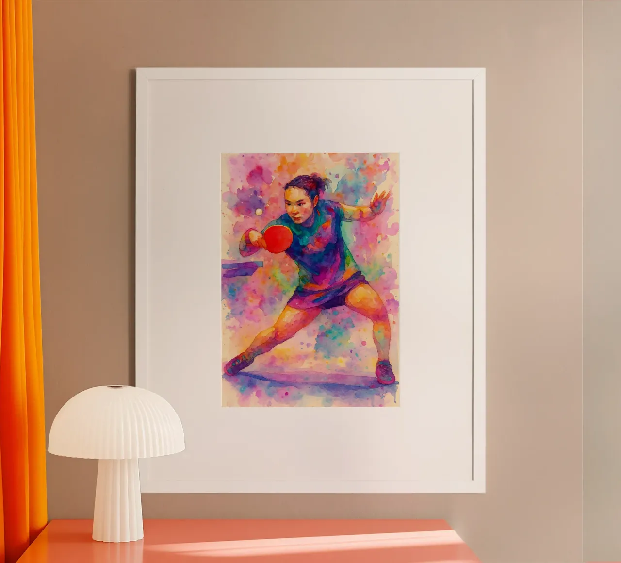 tenis de mesa deporte dibujo painitng poster de toolips