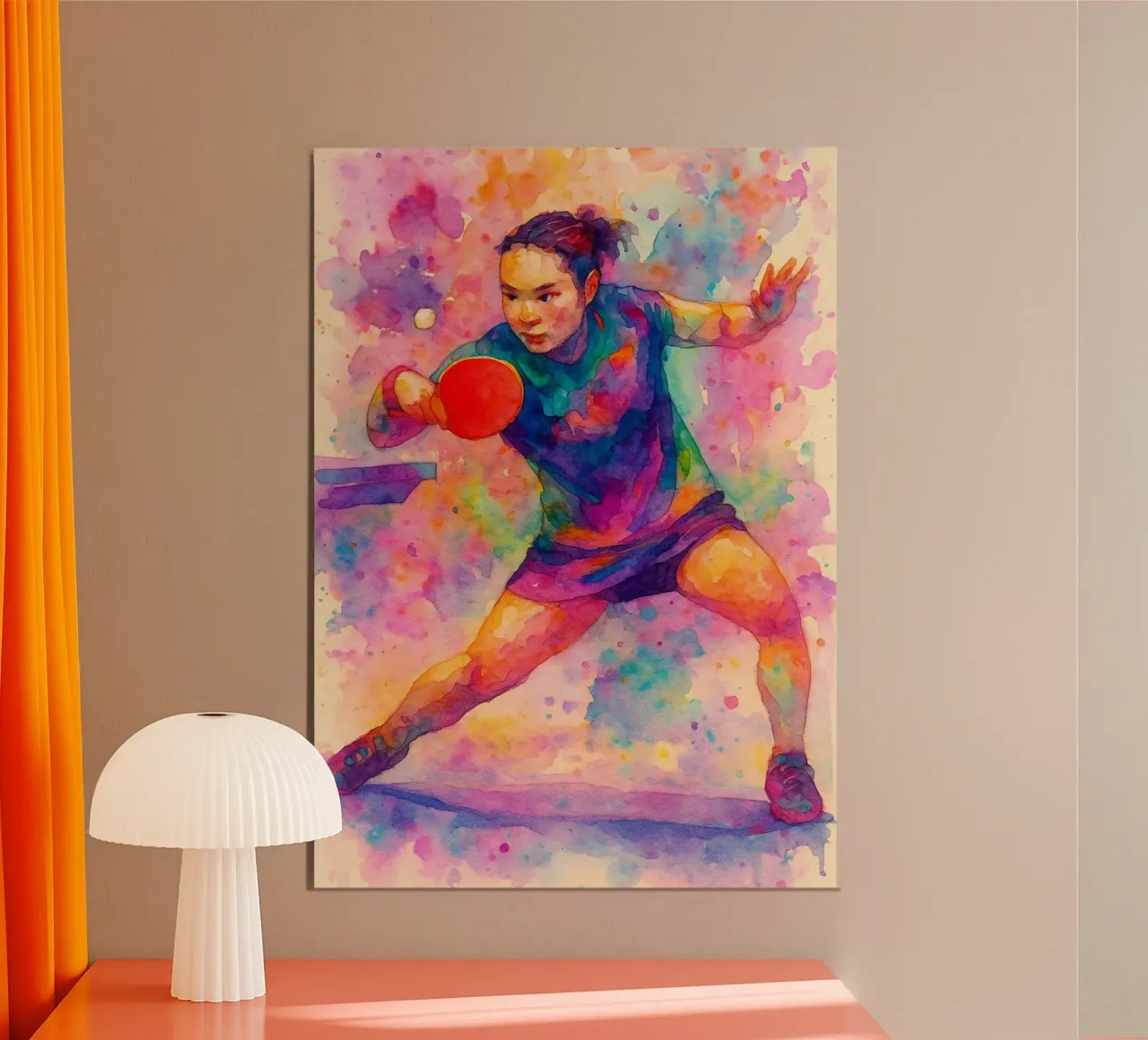 tenis de mesa deporte dibujo painitng poster de toolips
