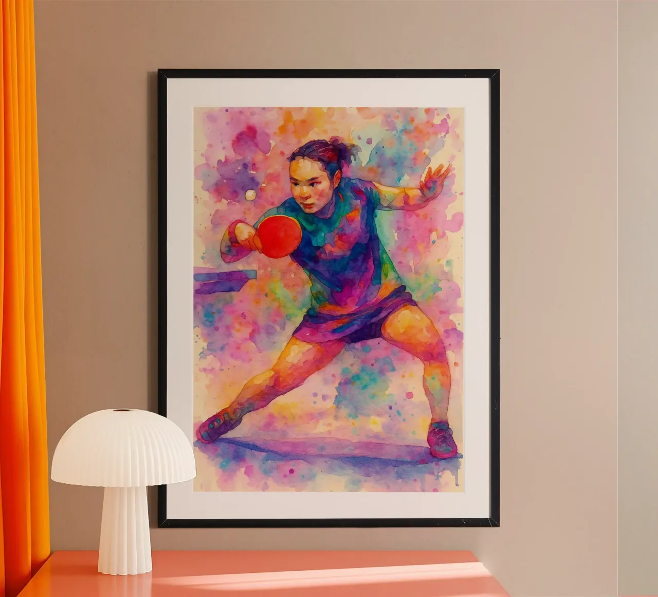 tenis de mesa deporte dibujo painitng poster de toolips
