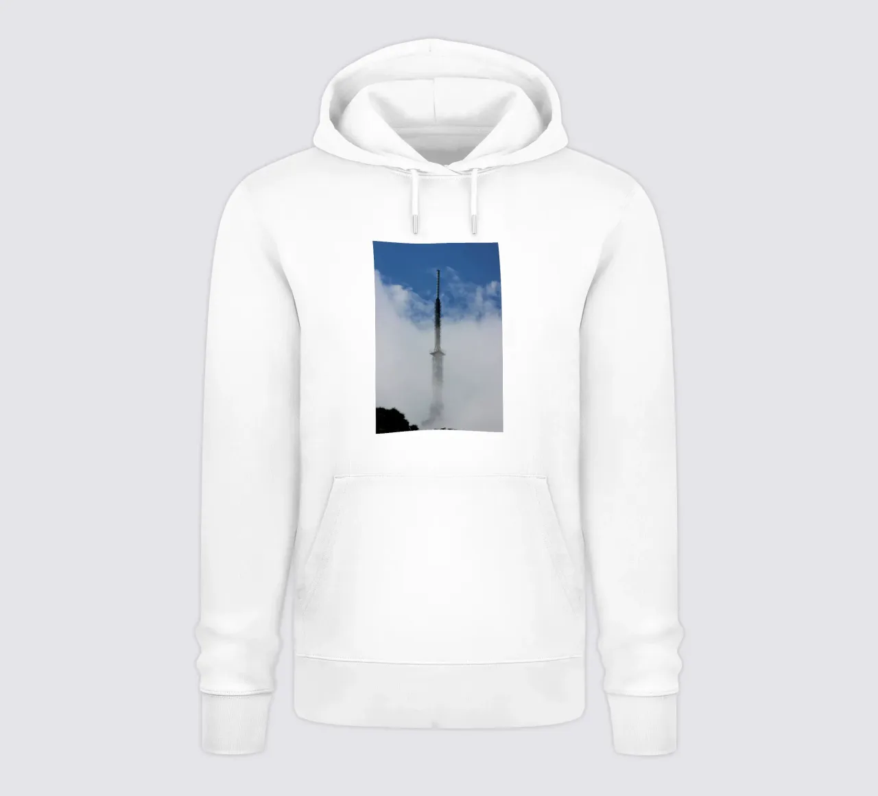 sky scape building in clouds felpa con cappuccio da comura
