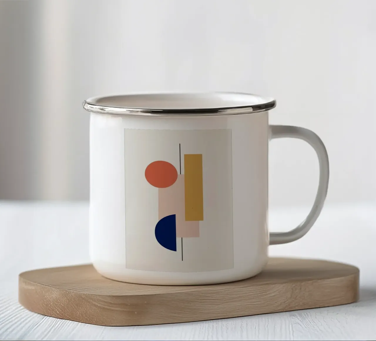 shape line in colorful tazza in smalto da comura