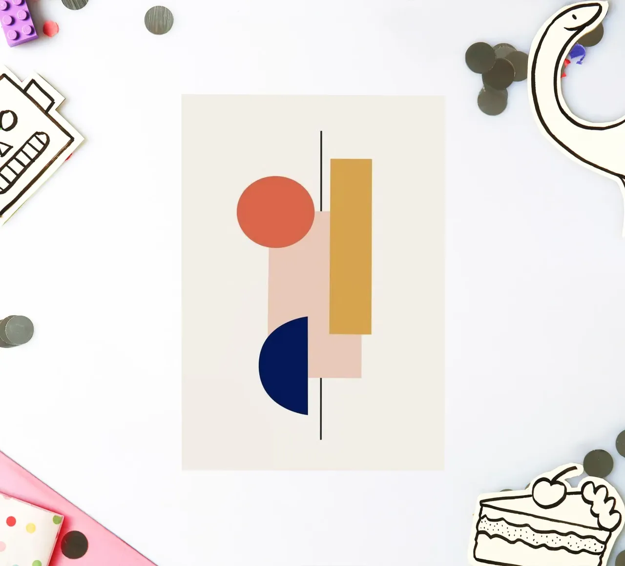 shape line in colorful pegatina de comura
