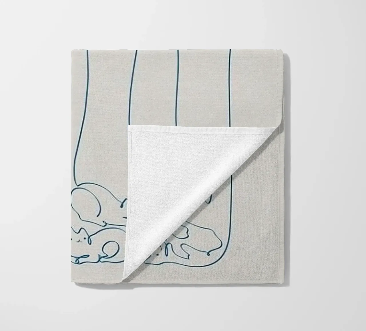 line of cat and branch telo mare da comura