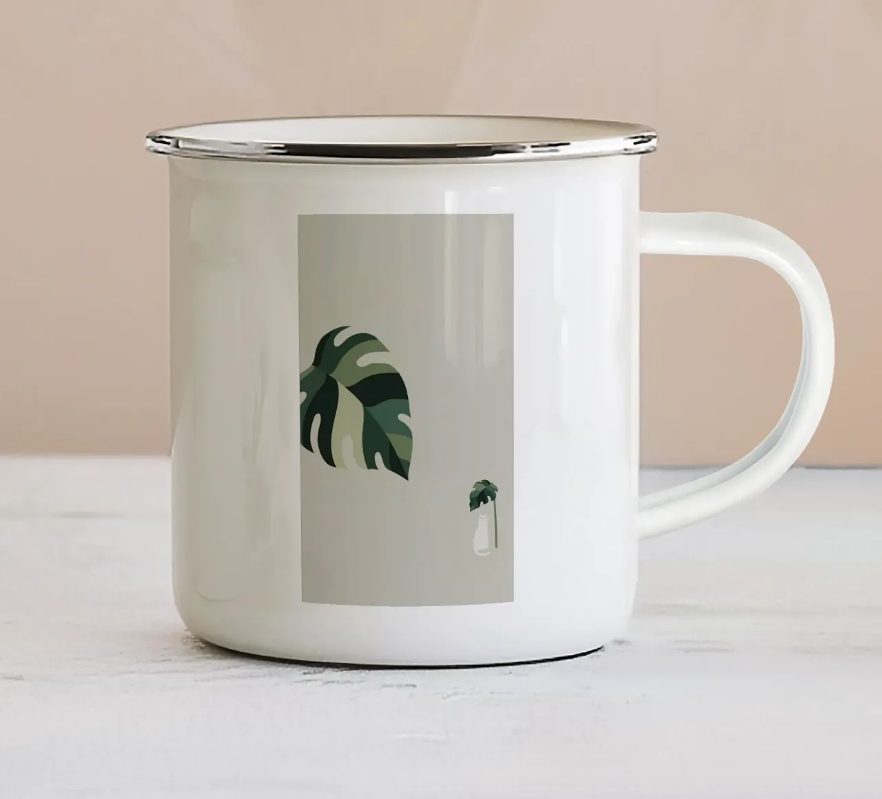 leaf and cat tazza in smalto da comura