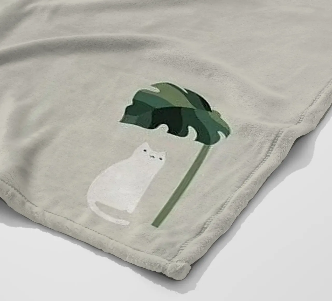 leaf and cat coperta in pile da comura