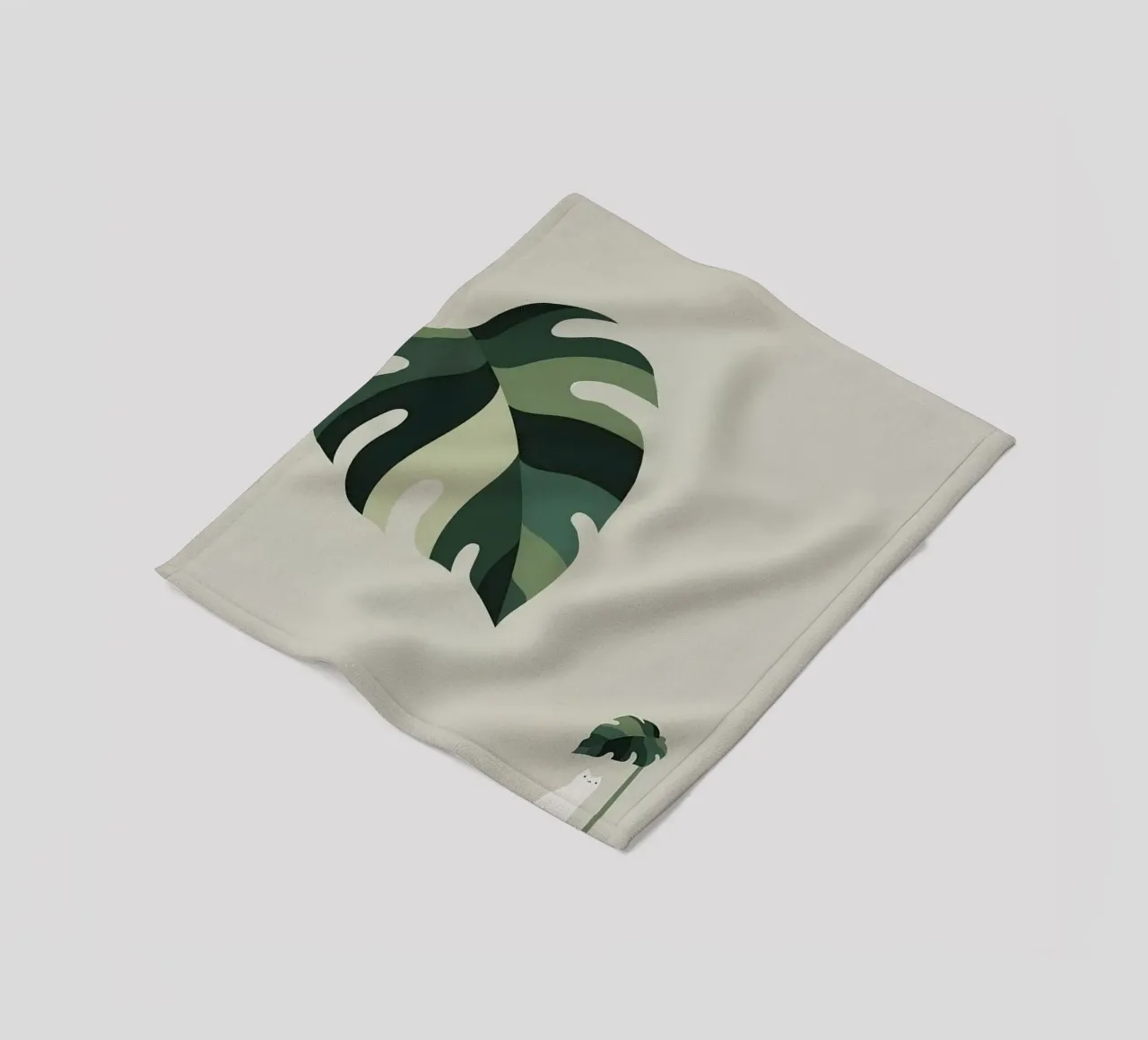 leaf and cat coperta in pile da comura