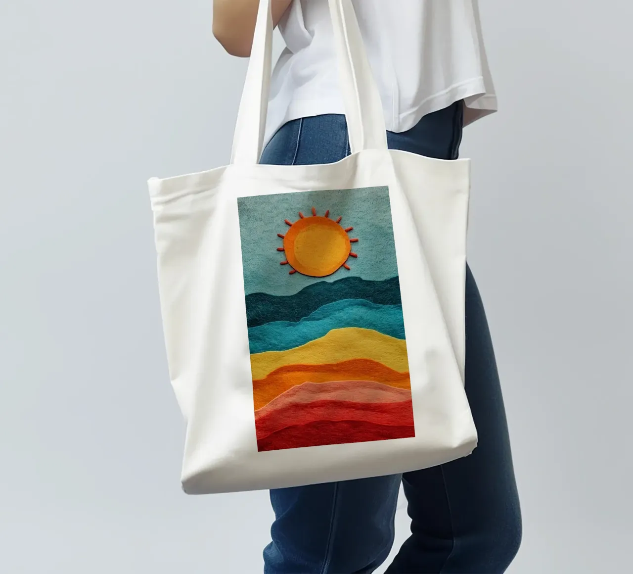 sun and color gradient borsa in juta da comura