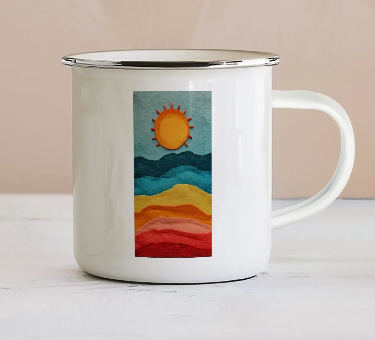 sun and color gradient tazza in smalto da comura