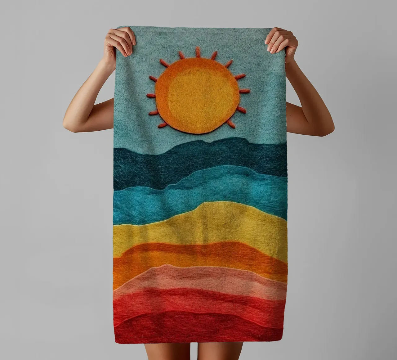 sun and color gradient asciugamano da bagno da comura