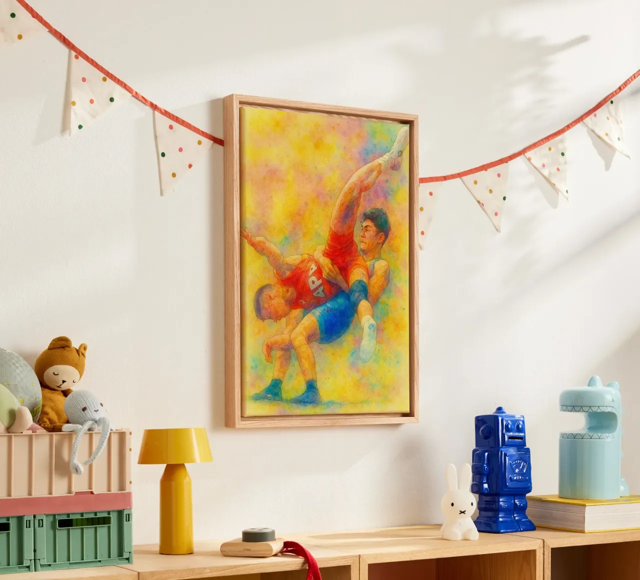 worstelen sport tekenen pijnitng canvas met Baklijst van toolips