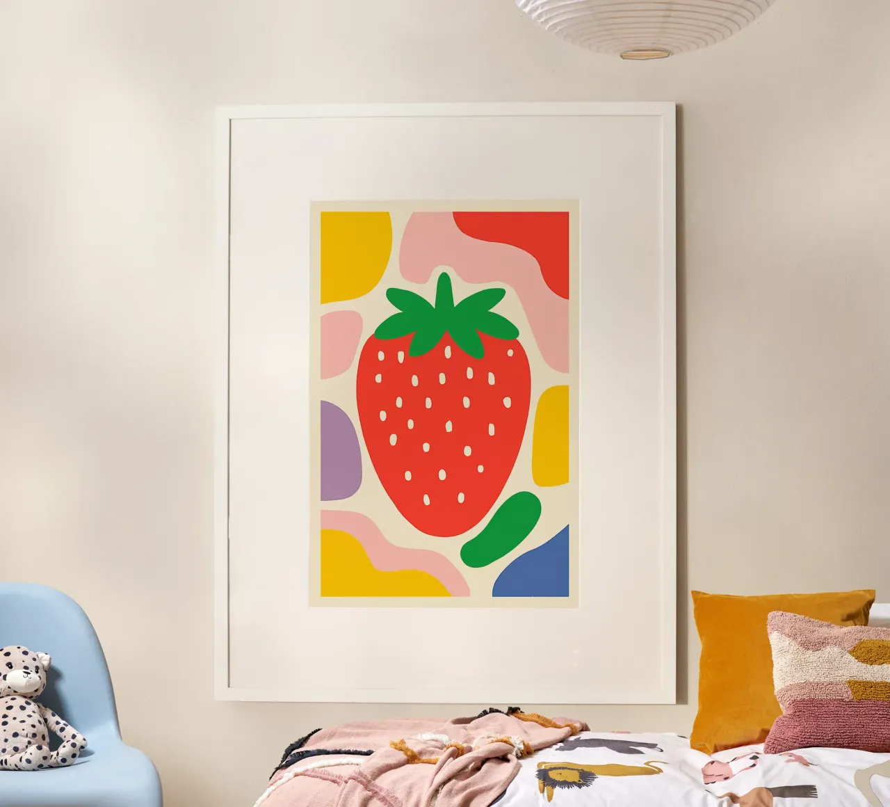 Pop Art Strawberry | Il fascino retrò incontra il design moderno poster con telaio in alluminio da Autofocus