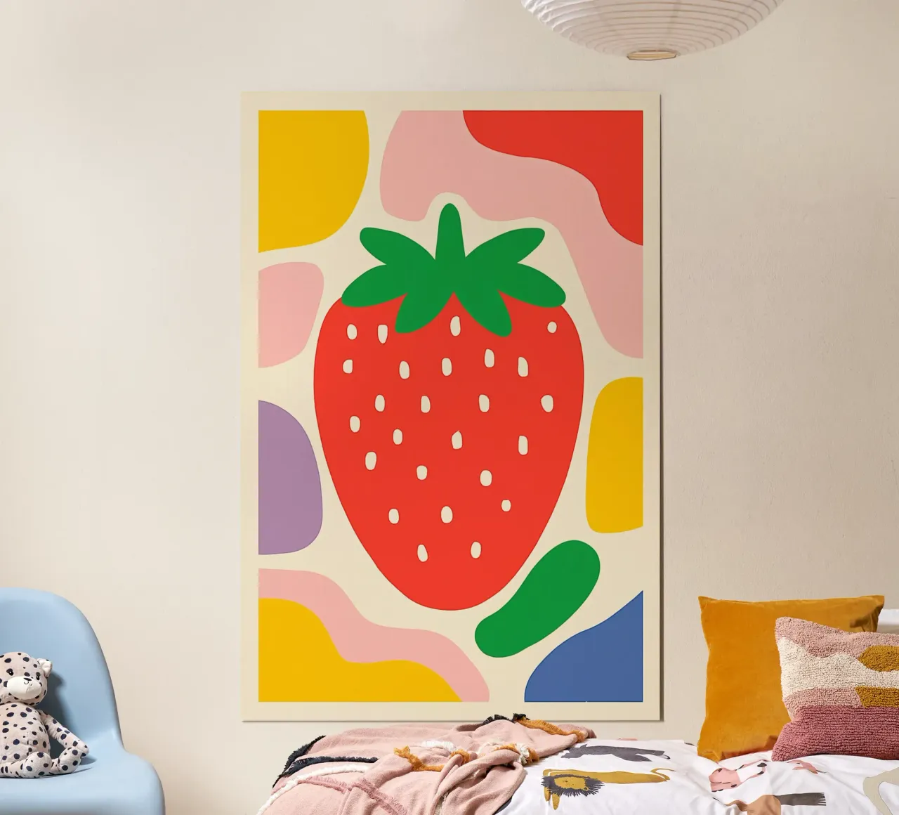 Pop Art Strawberry | Il fascino retrò incontra il design moderno poster con telaio in alluminio da Autofocus