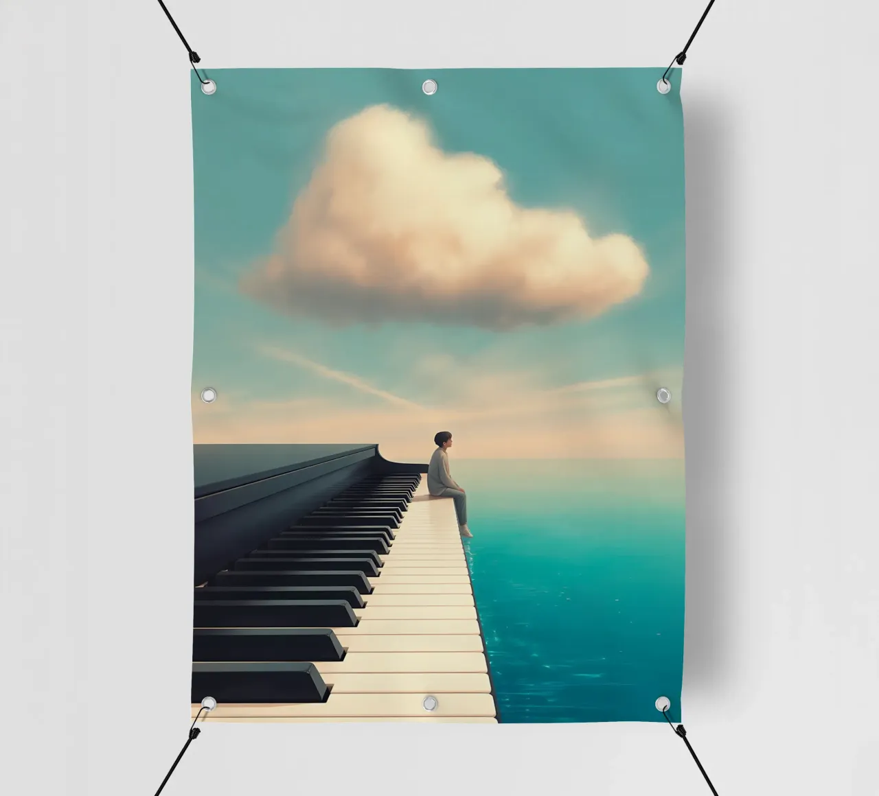 Reverie al pianoforte telo in pvc da Plain Thoughts