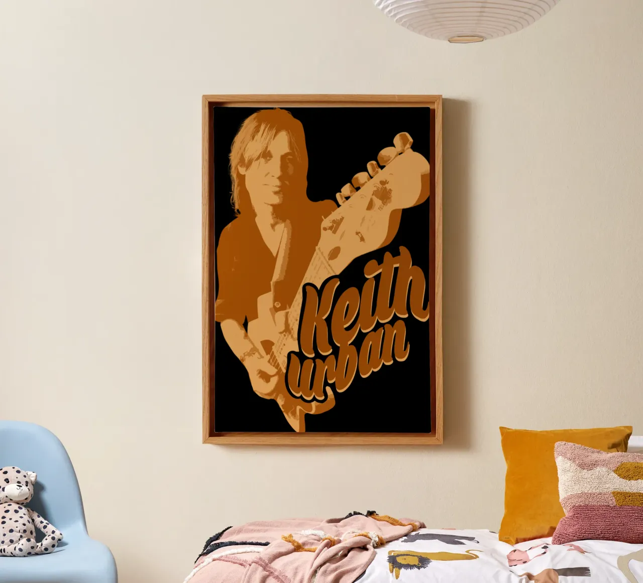 Keith Urban Paese Pop tela con Cornice a cassetta da grass.studio_