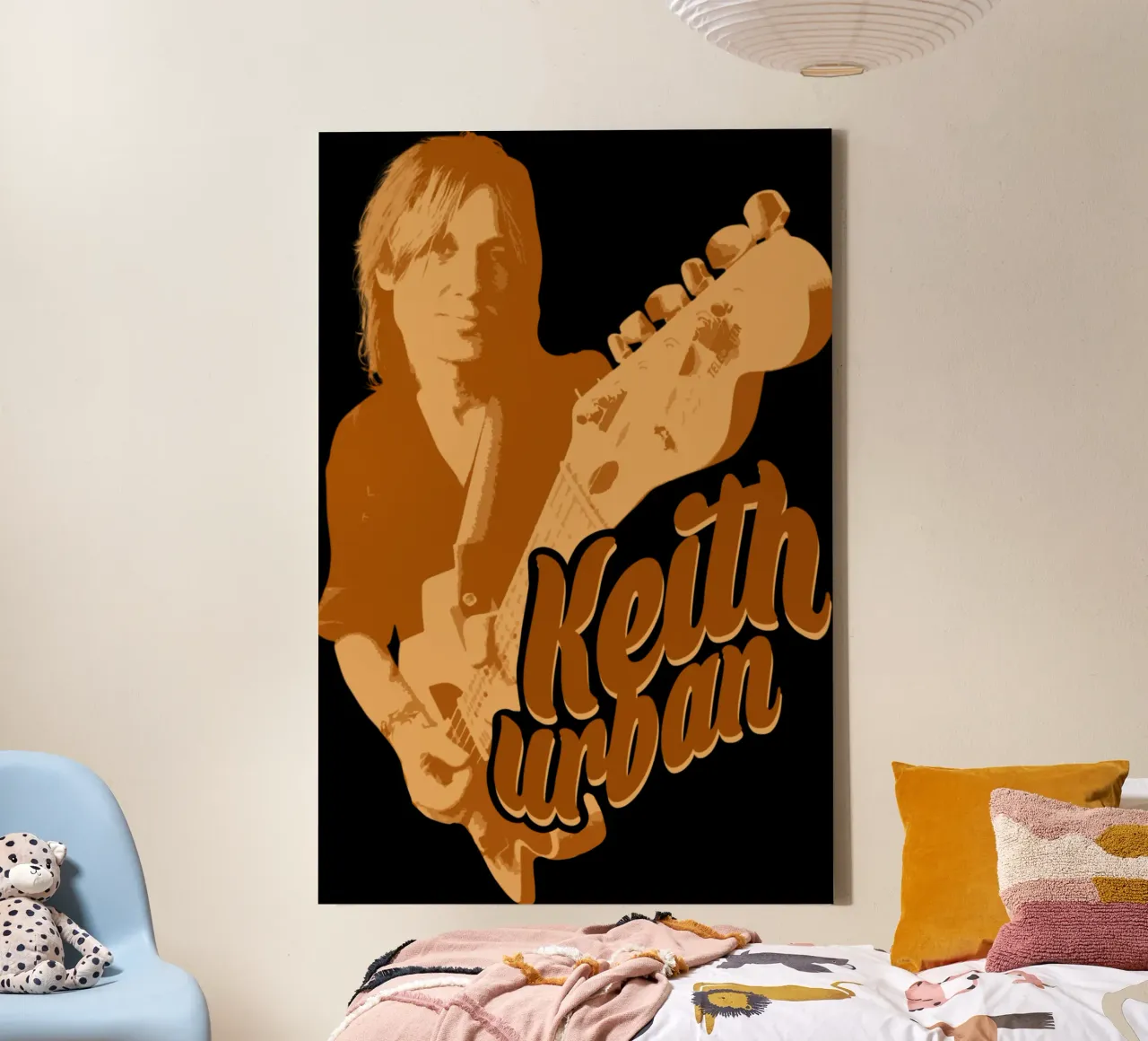 Keith Urban Paese Pop tela con Cornice a cassetta da grass.studio_