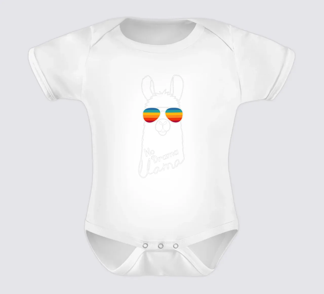 Cute Design for Llama Wearing Sunglasses short-sleeve baby romper by BadrBrand