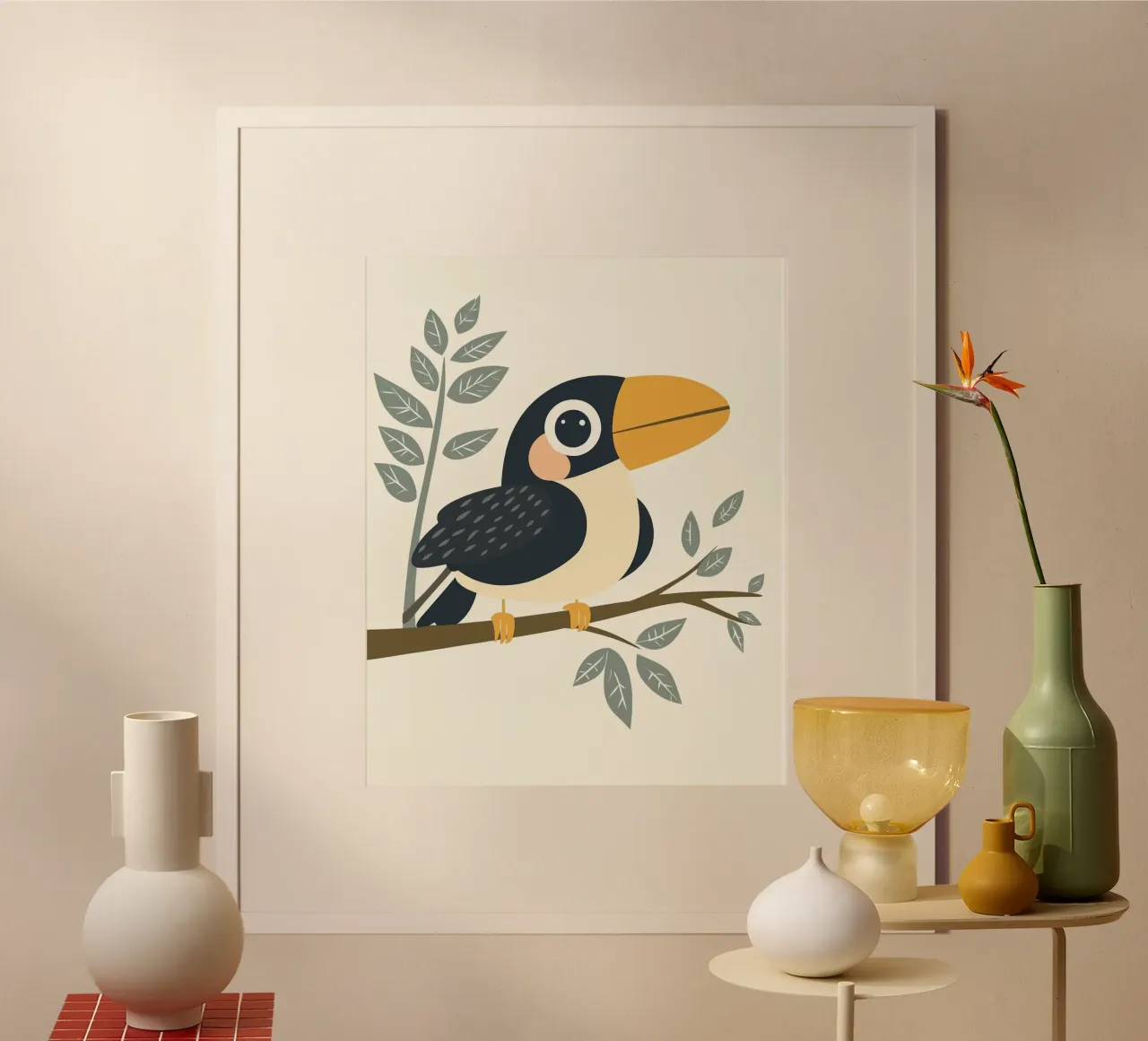 Tucano stravagante poster con telaio in alluminio da Happy Littles