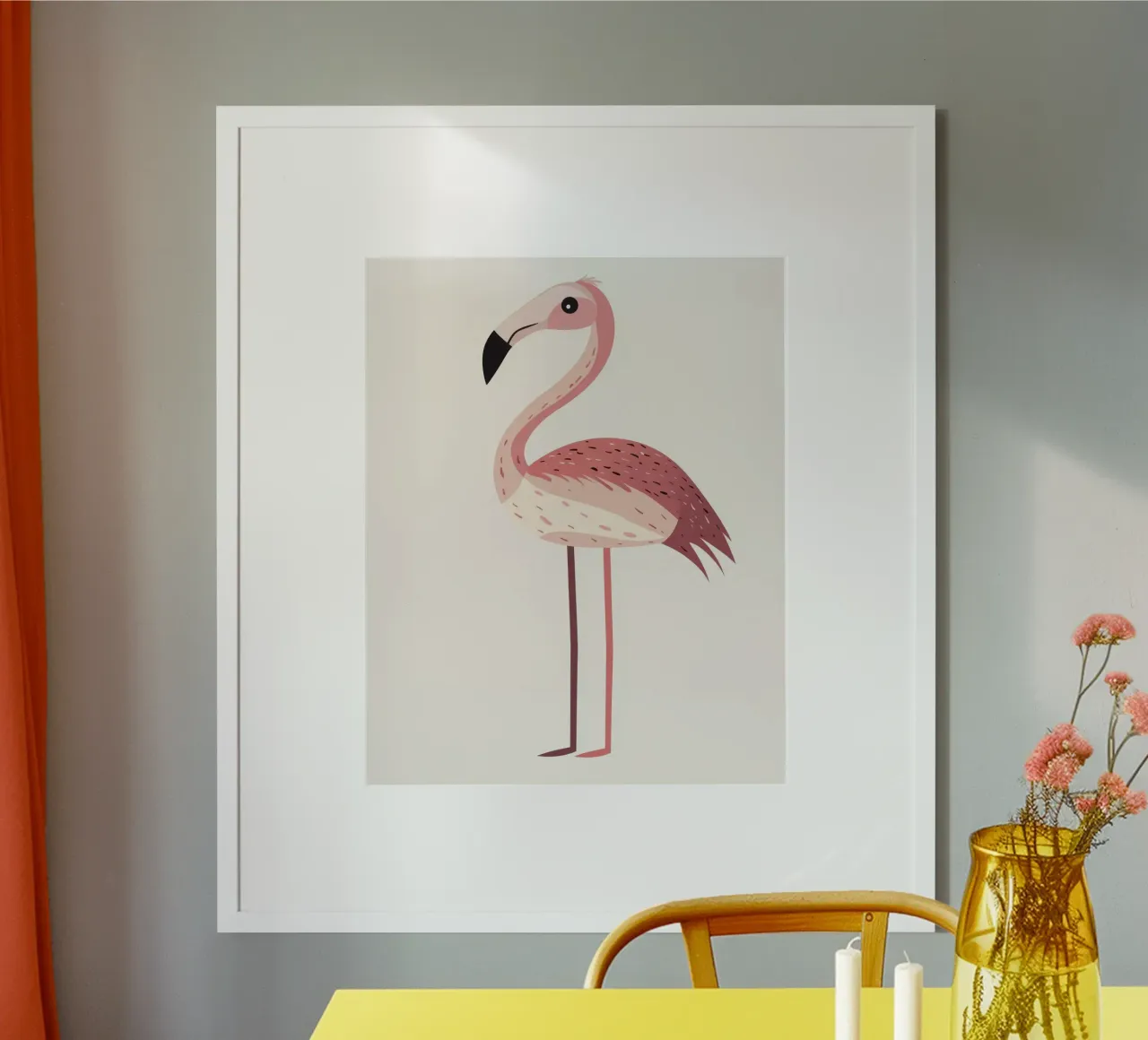Flamingo poster van Happy Littles