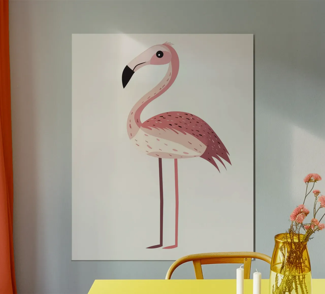 Flamingo poster van Happy Littles