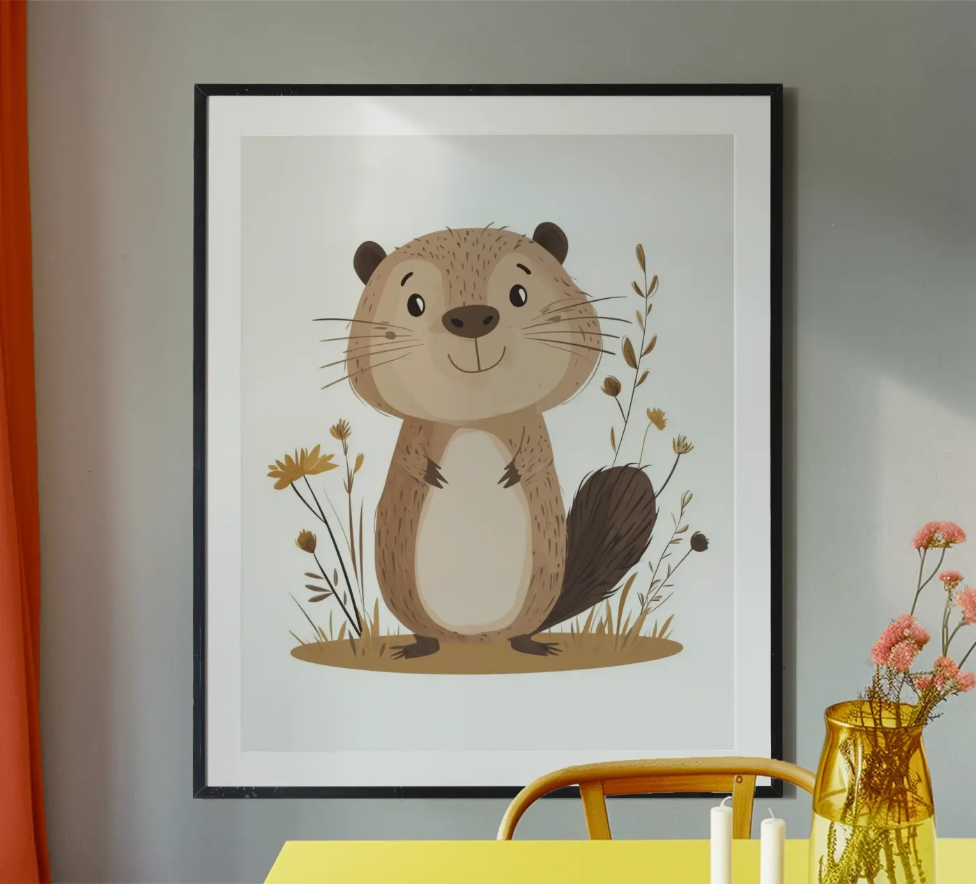 Whimsical Beaver poster by Happy Littles