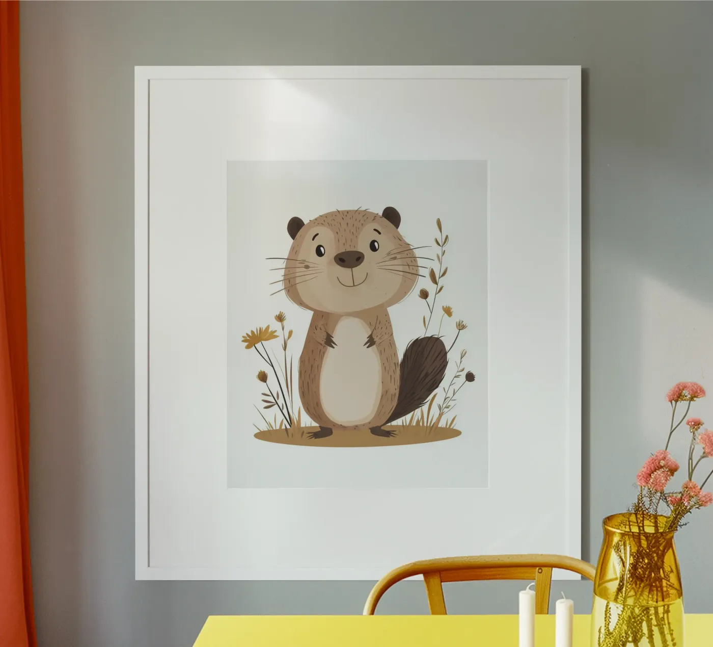 Whimsical Beaver poster by Happy Littles