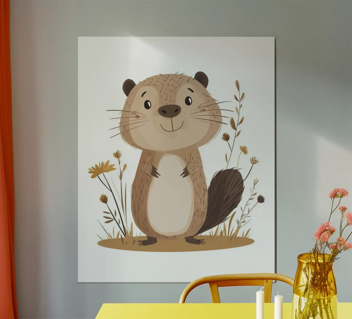 Whimsical Beaver poster by Happy Littles