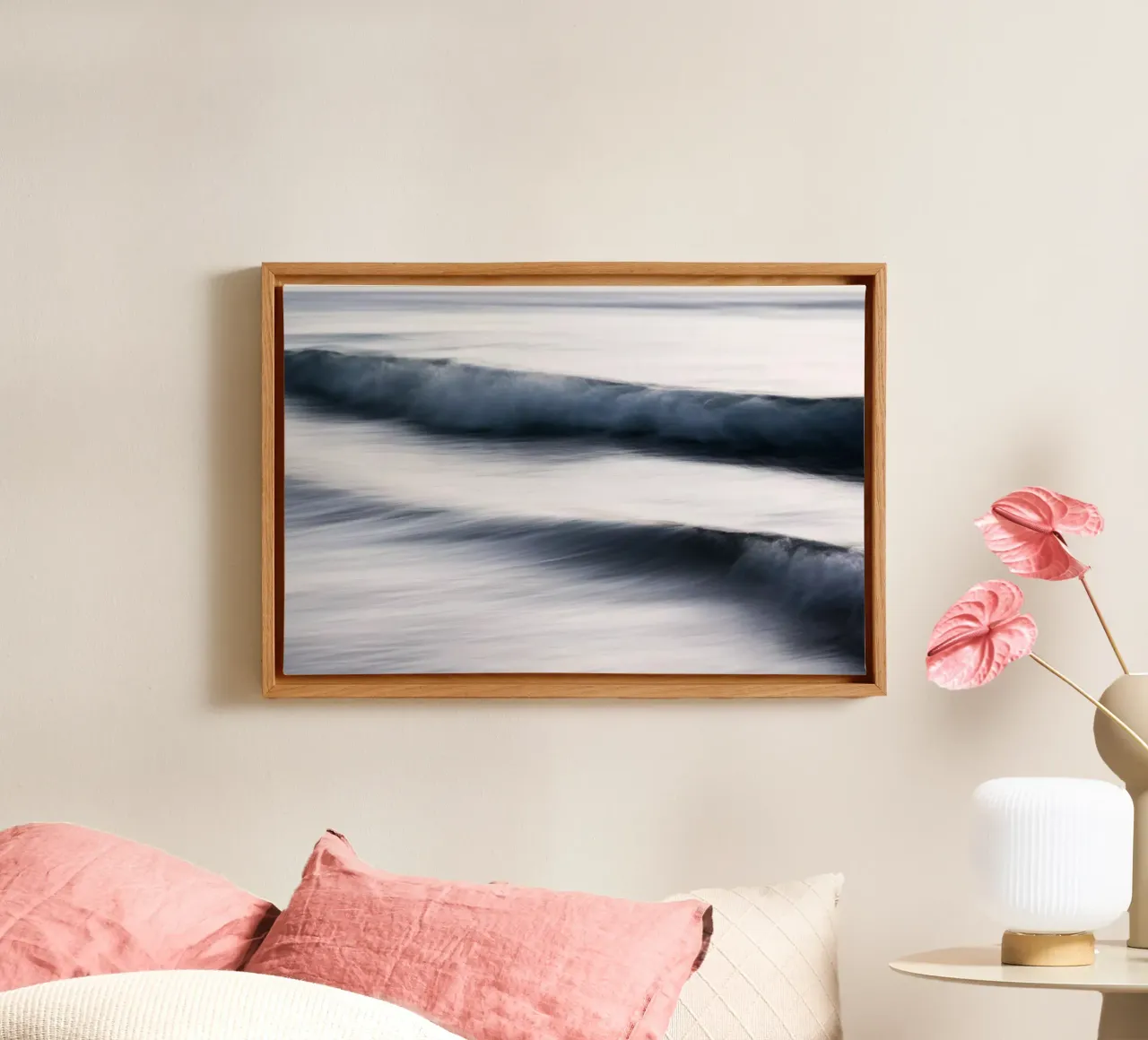 The Uniqueness of Waves XIII canvas with Floater frame by Tal Paz-Fridman