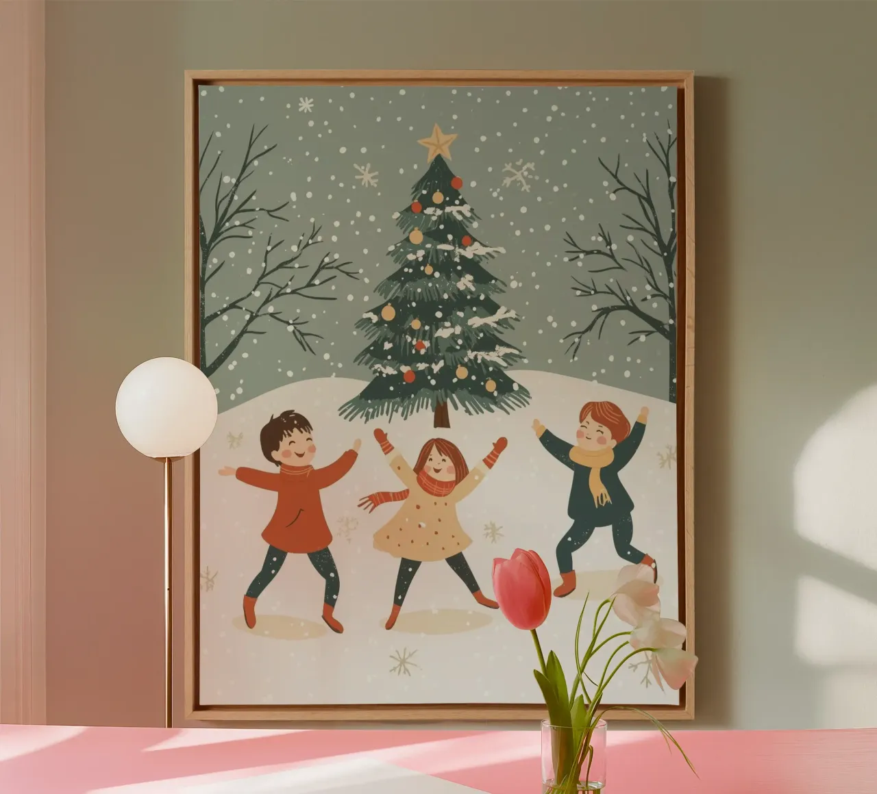 Albero di Natale stravagante tela con Cornice a cassetta da Happy Littles