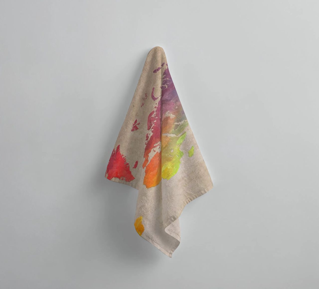 World map colors art towel by Justyna Jaszke JBJart