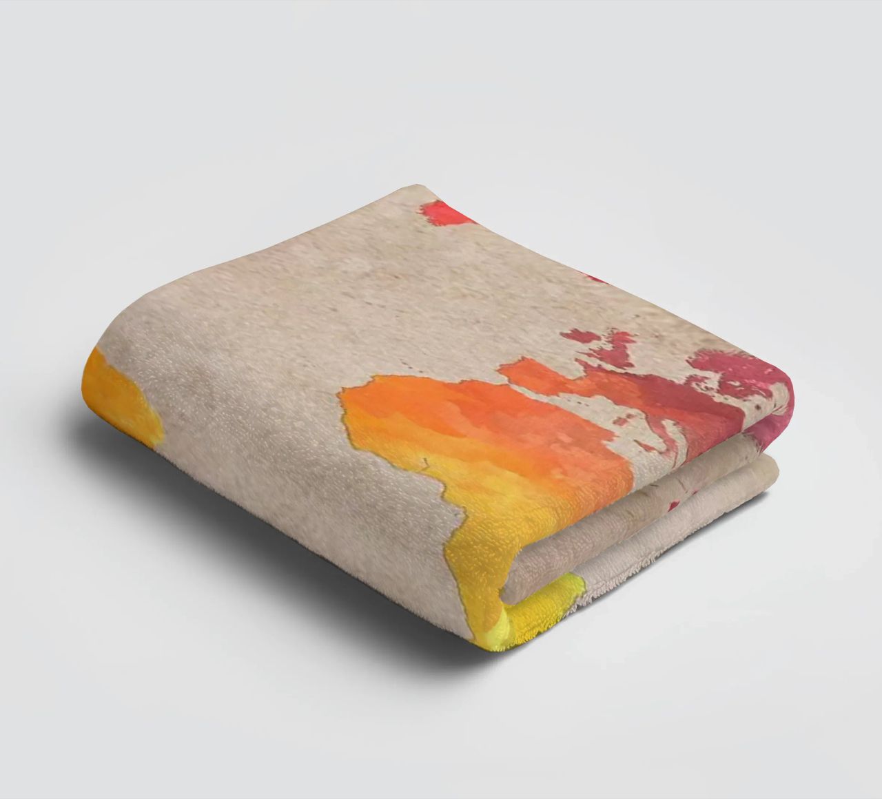 World map colors art towel by Justyna Jaszke JBJart