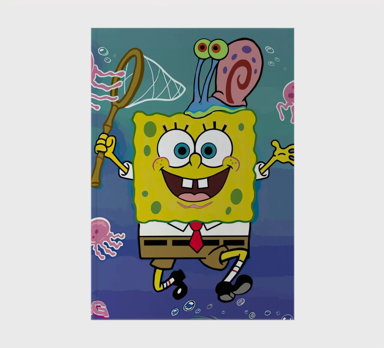 Spongebob and Gary catch jellyfish carnet de notes de Dumery Art