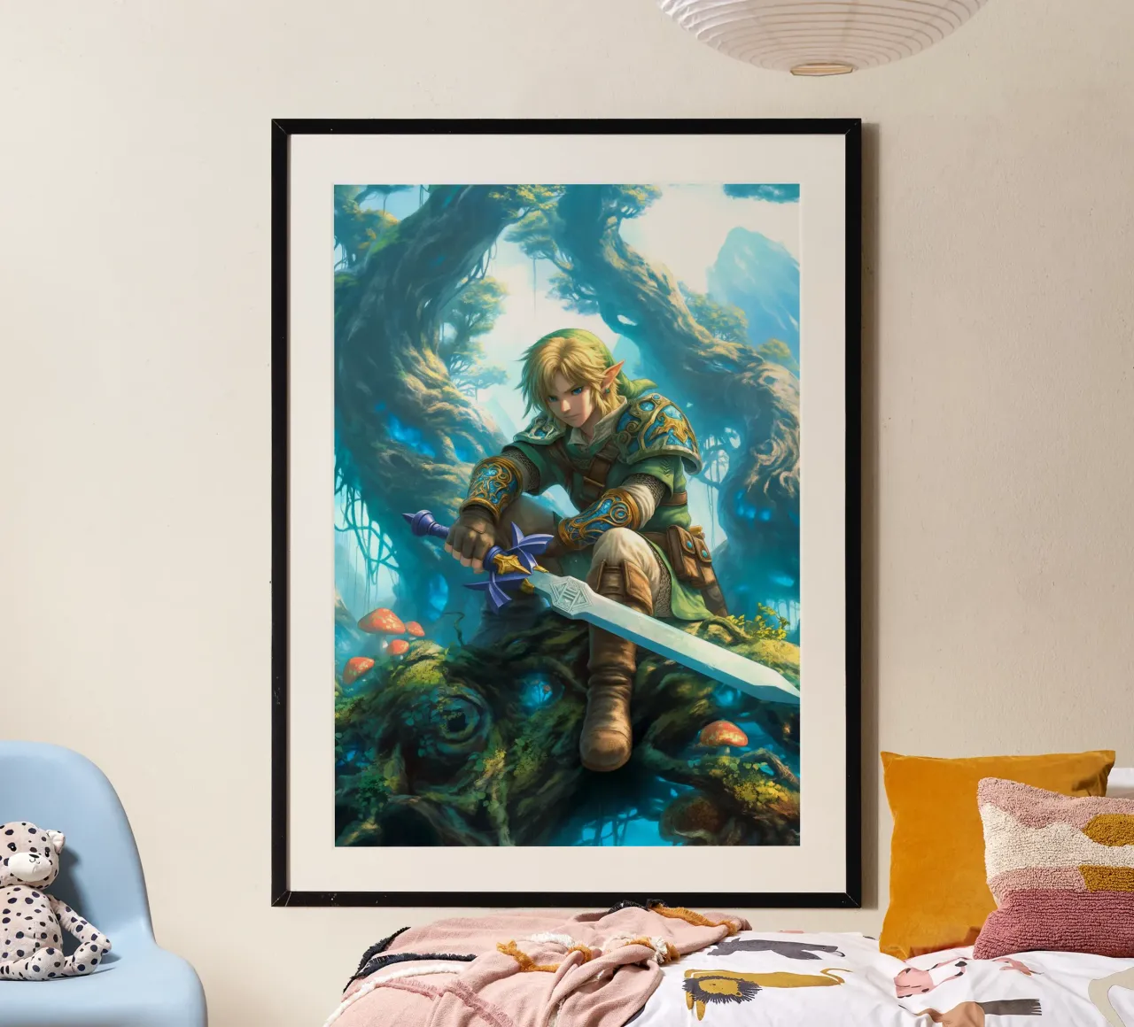 Link di The Legend of Zelda poster con telaio in plastica da Stellar Creative