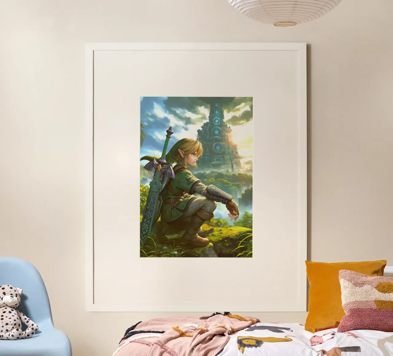 Link aus The Legend of Zelda Poster mit Kunststoffrahmen von Stellar Creative