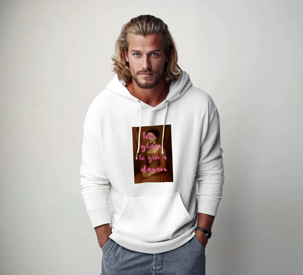 Too Glam to Give a Damn – Renaissance trifft Attitude felpa con cappuccio da studiovinja