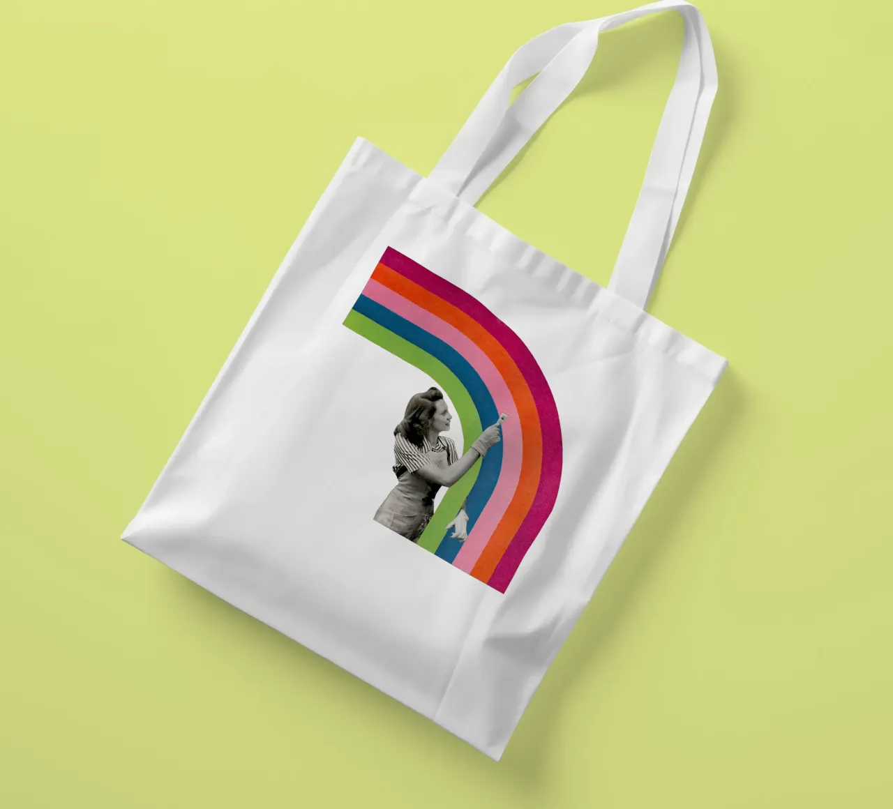 Dipingere un arcobaleno borsa in juta da Cassia Beck Collage